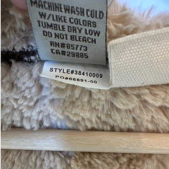 O’Neill High Pile Fleece Lined Hoodie Jacket Toggle Buttons Brown Sz L * Fits Sm - Picture 10 of 10